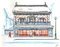 【No.28】小樽市指定歴史的建造物 #8.岩永時計店／水彩色鉛筆画イラスト