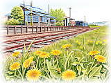 【No.2006-05】共和町・幌似鉄道記念公園／水彩色鉛筆画イラスト