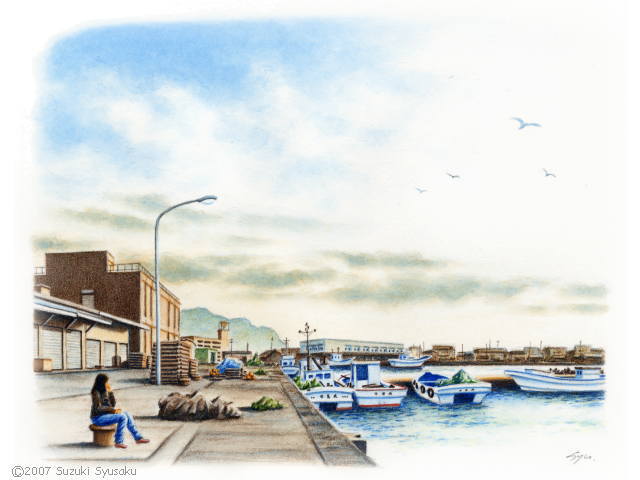 北海道の絵 後志の風景 札幌の水彩色鉛筆画家 イラストレーター鈴木周作