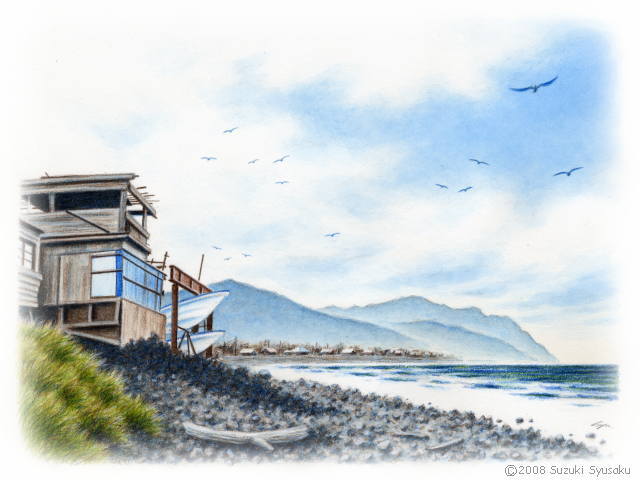 北海道の絵 後志の風景 札幌の水彩色鉛筆画家 イラストレーター鈴木周作
