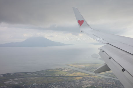 鹿児島空港着陸前