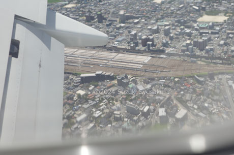 福岡空港着陸前