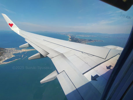 福岡空港着陸前