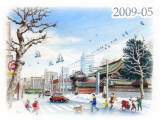 【No.2009-05】札幌市電／水彩色鉛筆画イラスト